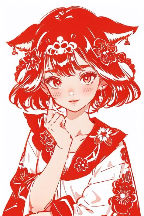 papercutcd, 1girl, cute face, white background, <lyco:papercutcd-000007:1>