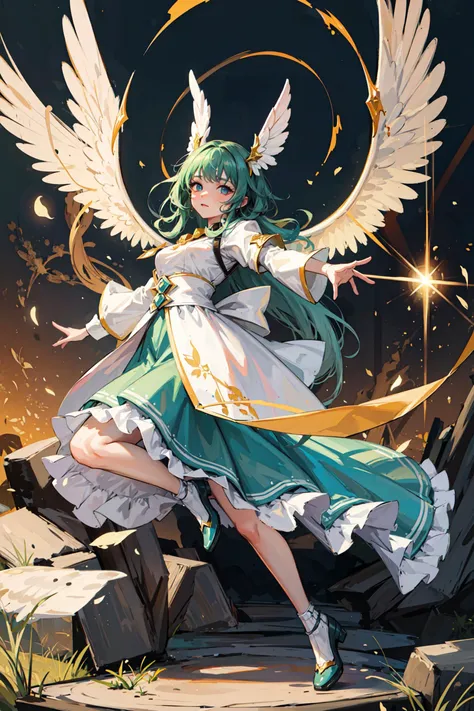 ((best quality, masterpiece, absurbres)), Full body, Vibrant, 1 Girl, Enchanted forest, Soft Light, Fantasy Attire, Dynamic Poses