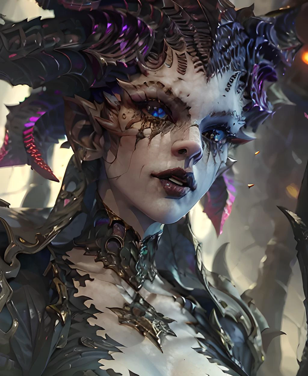 lilith, (Realistic:1.5), a head shot of a woman looking at the viewer, (beautiful face:1.2), (gorgeous eyes:1.5), vampire fangs, extreme detail, sharp image, evil, dark, moody, (close up of face:1.4), , (vibrant colors:1.2), (((intricate details:1.5))), subsurface scattering, three point lighting, edge lighting, insanely detailed shadows, ambient occlusion, textured skin, lewd, lewd clothing, masterpiece, best quality, ultra-detailed, texture, looking at viewer, detailed eyes, detailed face, (masterpiece:1.4),(best quality:1.4),(shiny skin), neon lights, (night:1.4), midnight, city, cyberpunk, light , clear image, (saturated colors:1.5), bloom around lights,
<lora:lilith:1>