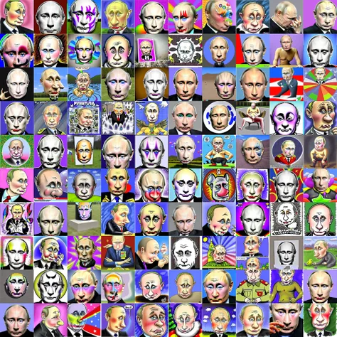 a photo of (putinclown:1.0) crying