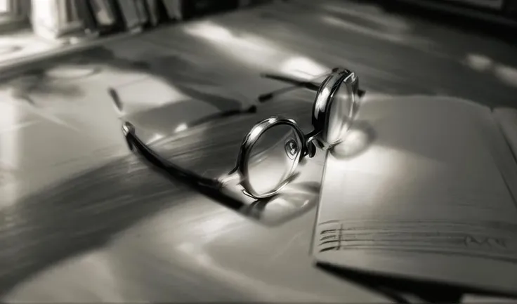 storyboard art,(black and white:1.2),in living room,with a mood visual depicting a serene,
lifestyle. Soft sun rays on a book and glasses in an,
outdoor setting,<lora:dan_milligan:0.7>,