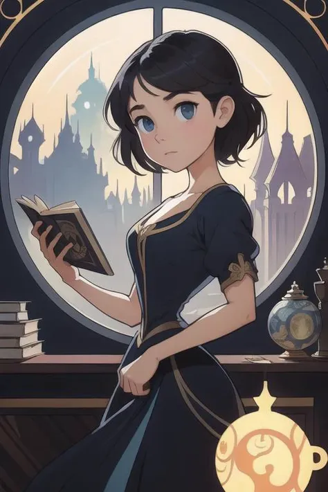 big eyes, art by greg rutkowski, art by alphonse mucha, AS-Youngv2,
masterpiece, best quality, 1girl, opening a magic book in front of a window at night, dark image, facing the window, blue grimoire, glowing book, magic book, <lora:microwaist:1.52>