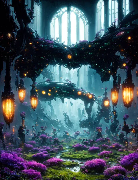 masterpiece, awesome quality, hyper detailed, DonMX3n0 organic, futuristic, scifi,  meadows, bay window  <lora:DonMX3n0:0.7>