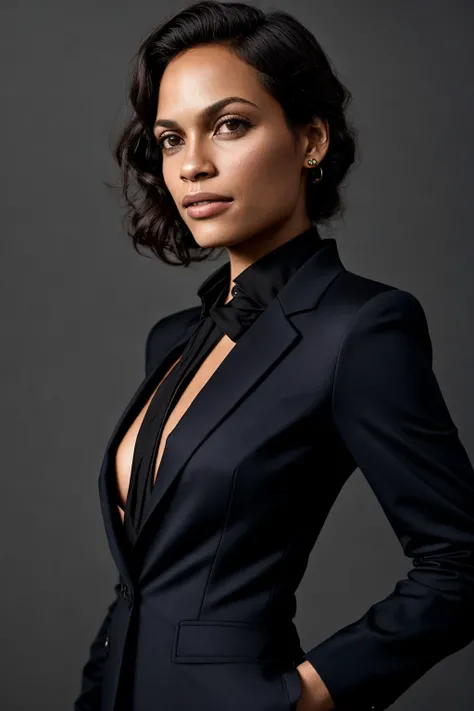analog style, modelshoot style, portrait of sks woman wearing power suit, bold, dark colours,<lyco:locon_rosario_v1_from_v1_64_32:1.3><lora:epiNoiseoffset_v2Pynoise:1.0>