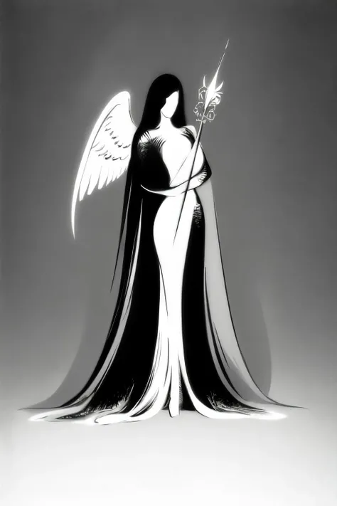 best quality,masterpiece,highres,extremely detailed CG,extremely detailed 8K wallpaper,extremely detailed character,an extremely delicate and beautiful,portrait,illustration,dramatic angle,dynamic angle,depthoffield,Ray tracing,Cinematic Light,light source contrast,
BREAK
a angel with white hair holding a flag and a lance in her hand,standing in front of a flag,
BREAK
wings,angel_wings,1girl,(full body:1.2),feathered_wings,angel,white_wings,halo,multiple_wings,meduim breasts,dark_skin,solo,dark-skinned_female,long_hair,Floating hair,weapon,dress,closed_eyes,white_hair,eyes,beautiful detailed eyes,lineart dancer,<lora:Fisher_lineart dancer æ²çº¿èè
:1>,
