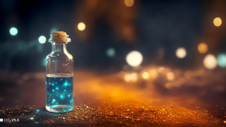 Magic waters in the bottel in the magicion hand