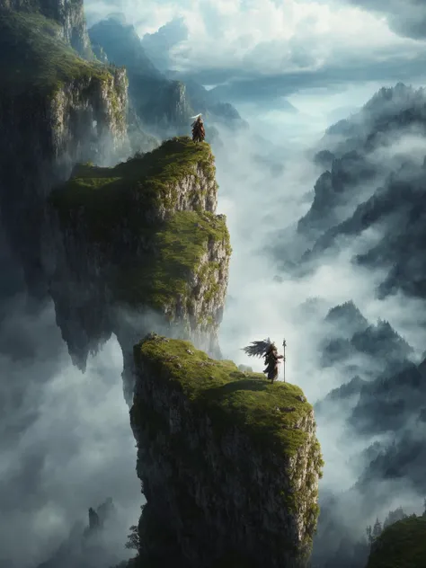 (Aerial view:1.3),(wide angel:1.3),Intricate dynamic action shot of A knight stood on the top of a mountain overlooking the stormy land and holding a flag,
cinematic Alessandro Casagrande, Greg Rutkowski, Sally Mann, concept art, ,Fantasy,myth, style of elden ring,
2 atmosphere,detailed face and eyes,Masterpiece, best quality, highly detailed photo:1, 8k, detailed face,photorealistic
