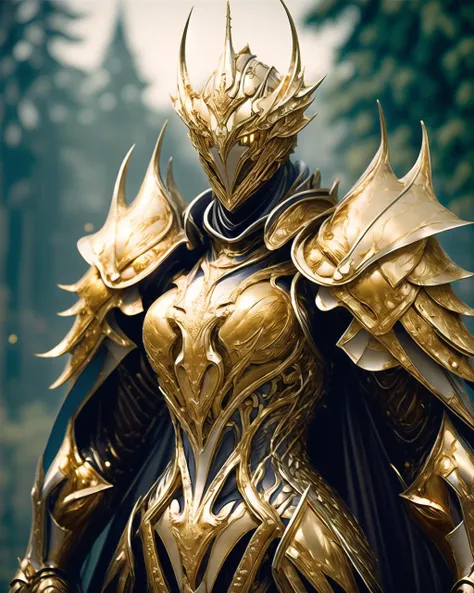 1girl, (solo:1.1), masterpiece, ultra detailed, <lora:more_details:0.7>, scenery, outdoors, forest, castle , armor, full armor, large armor, (gold armor:1.2), (gold:1.3), pauldrons, gauntlets, full armor, long hair, nose freckles, <lora:warframe_v1-000012:0.7> <lora:hailoknightV2E12:0.7> hailoknight, medium shot, cape, serious, helmet