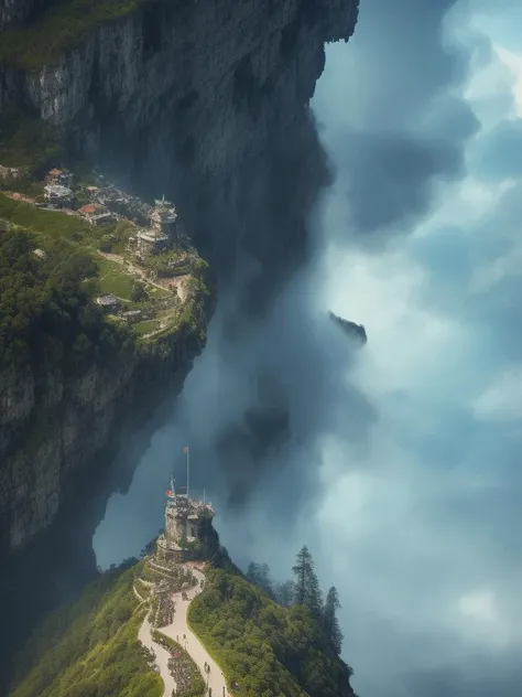 Intricate dynamic action shot of a battle flag stood on the top of a mountain overlooking the stormy land,(Aerial view:1.3),(wide angel:1.3),
cinematic Alessandro Casagrande, Greg Rutkowski, Sally Mann, concept art, ,Fantasy,myth, style of elden ring,
2 atmosphere,detailed face and eyes,Masterpiece, best quality, highly detailed photo:1, 8k, detailed face,photorealistic