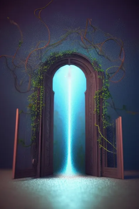 (Digital Artwork:1.3) of (Sketched:1.1) octane render of a
mysterious dense forest with a large (magical:1.2) gate
(portal:1.3) to the eternal kingdom, blade runner, intricate
(vine:1.2), massive tree in liquid metal, realistic digital
painting portrait, shot at 8k resolution, petrol liquid, pastel
color, splash art, blue and purple magic universe, light
engrave in intricate details, (light particle:1.2), (game
concept:1.3), (depth of field:1.3), global illumination,Highly
Detailed,Trending on ArtStation