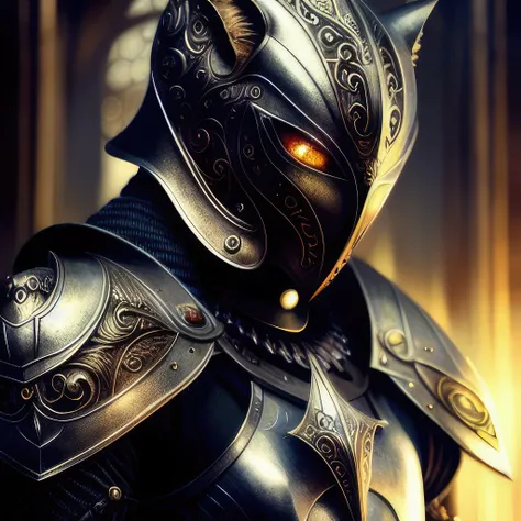 (realistic:1.3), poster,intricate details,painting \(artwork\), ((masterpiece,best quality)), ((cinematic light)), cat,hybrid,hyperealistic,  scary, dark fantasy  \(style\), detailed armor, detailed helmet