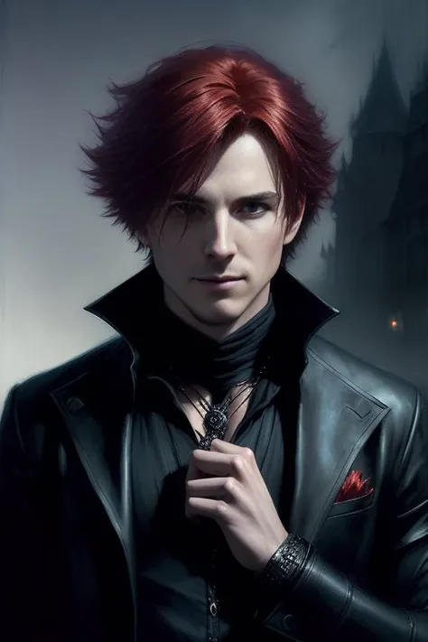 a male portrait of a hyperdetailed in the style of a dementor from harry potter and a rogue dnd character, red hair, (pleasant:1.3) thoughtful expression, conjuring magical energy, cinematic shot on canon 5d ultra realistic skin, Steve Henderson Fabian Perez Henry Asencio, Jeremy Mann Marc Simonetti fantasy magical horror atmosphere, (highly detailed environment:1.3)