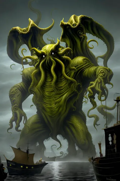 high quality, masterpiece, Cthulhu,
 monster, silavra,  <lora:silavrav2:0.8>