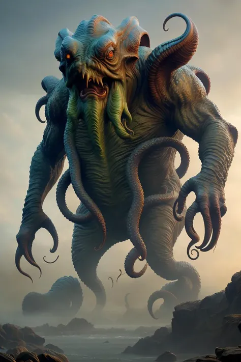 high quality, masterpiece, Cthulhu,
((giant)), monster, fantz creature|monster, <lora:creaturesDesignV1_v10:0.6>