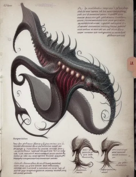 (kesulu),freehand sketching,english_text,scales,realistic,shap_teeth,text focus,monster,no humans,, english text,eldritch abomination, text focus, realistic, artist name,creature, character name,note,bloodcurdling,<lora:kesulu-000014:0.6>