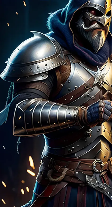 a man with a short beard in armor holding a sword, a detailed character portrait, epic fantasy character art, detailed face, detailed hands, holding a highly detailed sword, boots, facial hair, full body, male focus, transparent background, solo, standing, hyper detailed, digital art, 8k