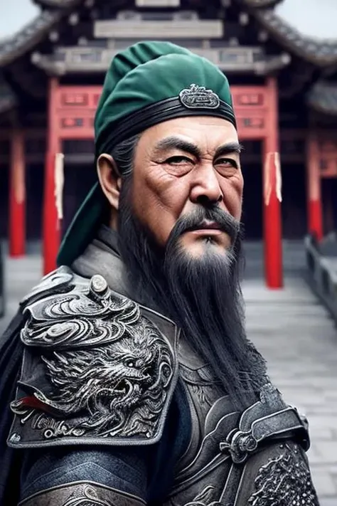 male ,full body ,(green metal armor, metal dragon head on the shoulder, holding sword, (colored skin, ),(long heavy black beard):1.2), (green metal armor with intricate pattern:1.2), gloves, long pants, (insanely detailed, bloom:1.5), (highest quality, concept art, 4k), (analog:1.2), (high sharpness), (detailed pupils:1.1), (painting:1.1), (digital painting:1.1), detailed face and eyes, Masterpiece, best quality, (highly detailed photo:1.1), 8k, photorealistic, (dark hair color, dynamic short hair), (pureerosface_v1:0.2), [:(detailed face:1.2):0.2], sharp, realistic, real shadow, (Chinese castle background:1.2), old man, 65 years old,<lora:lu_20230618023935:0.8>