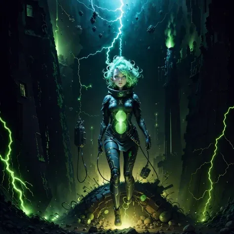 ((masterpiece,best quality)),
<lora:Necron_Architecture:0.7>,
Necron_Architecture, ,scifi, blackhole, excessive energy, monster girl, colored glowing hair , 1girl, short hair, tomboy, living weapon,
electricity, green glow, green theme,