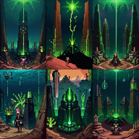 (otherworldly, otherworldly atmosphere, otherworldly appearance), highly insanely detailed, masterpiece, top quality, best quality, highres, 4k, 8k, RAW photo, collar, earrings, jewelry, necklace, armlet,
(long_hair, long hair, random colors cloth, random colors hair, random long hair, dynamic hair, glowing hair, hair over one eye),
(eyelashes, eyeliner, eyeshadow, eyelashes),
pink lipstick,
makeup,
((ancient egyptian theme)), golden ornaments,
1girl, (portrait:0.4), nsfw,
((desert, Mexico, cacti, underwater)),
a grove of mechanical trees swaying to the rhythm of coded breezes, (tranquil:0.6), (serene:0.5),
long messy hair,
1girl, (from above),
<lora:Necron_Architecture:0.7>,
Necron_Architecture, (city, buildings with windows :1.2),
electricity, green glow, green theme, (fantasy world)