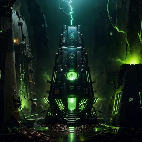 ((masterpiece,best quality)),
<lora:Necron_Architecture:0.7>,
Necron_Architecture, (scifi, excessive energy, coffee machine:1.2), coffee mug,
electricity, green glow, green theme,