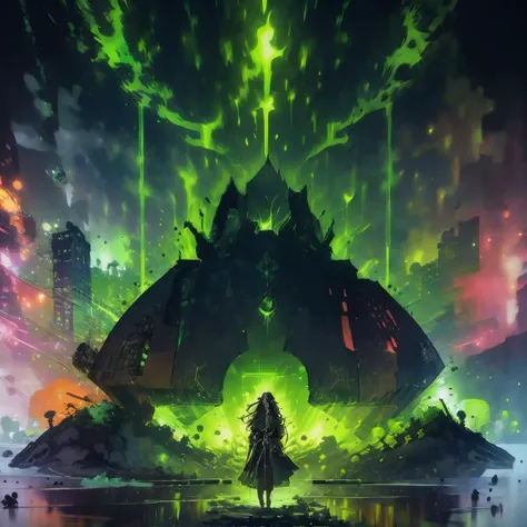 ((masterpiece,best quality)),
<lora:Necron_Architecture:0.85>,
Necron_Architecture,
electricity, green glow, green theme,
a photo of a woman,