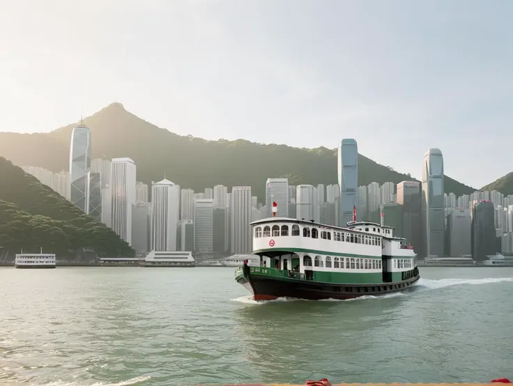 cinematic still, star ferry, in Hong Kong
, By MUJI <lora:muji_v1.1_XL:0.8>