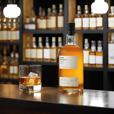 bottle of whisky, in a bar
<lora:muji_v1.1_XL:0.8>, By MUJI