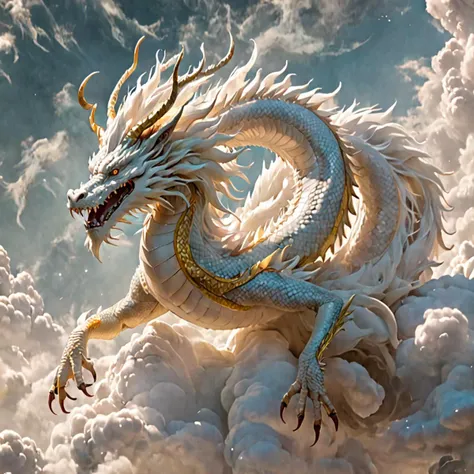 <lora:Classic Western Dragons XL:0.1>,<lora:xl-shanbailing-1025-eastern dragon-000008>,<lora:fluffy:0.3>,
bailing_eastern dragon,chinese dragon suspended in the air and crossing clouds made by swirling glowing magic,partially submerged by cloud,muscular,kung-fu,majestic,wading,2 long totorosu,slim body,very long neck,(horse hair fur:1.2),(long body:0.8),White dragon,(white scales:1.2),(gold scales spines:0.5),gilding,antlers,fluffy,snow mountain,
flying,