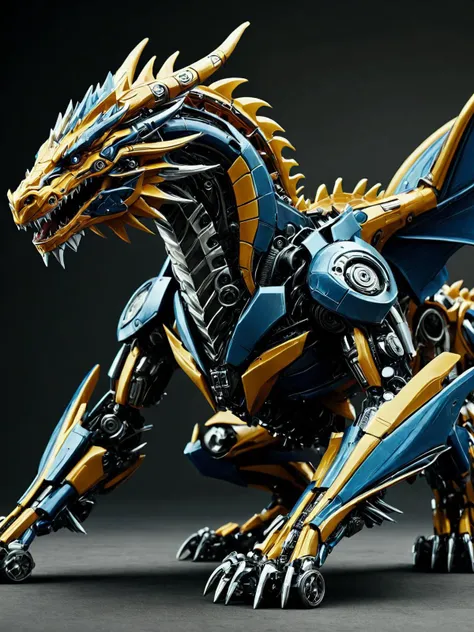 raw photography. photorealisitc, hyper realistic, mechanical, artificial, <lora:Classic Western Dragons XL:0.6> exotic dragon, <lora:TransformersStyleXL:1> Transformers