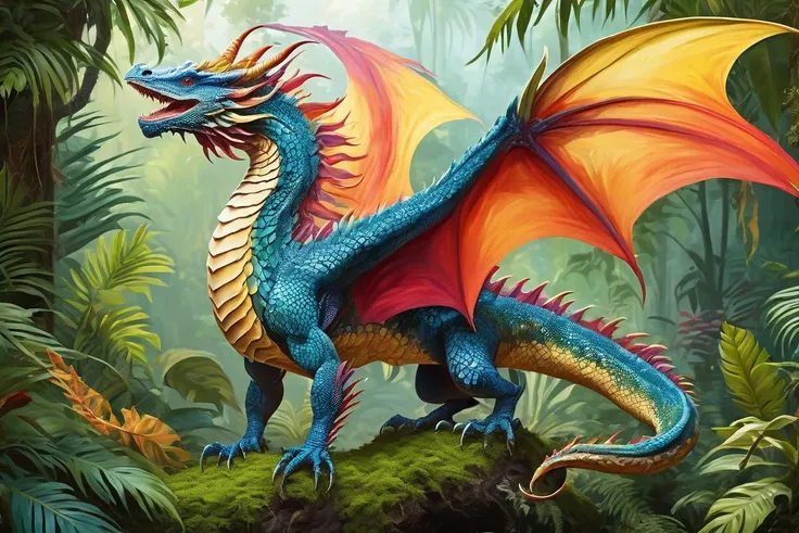multicolored crested exotic dragon in the jungle
<lora:Classic Western Dragons XL:0.75>