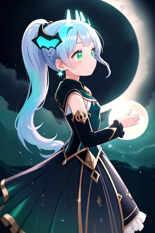 Rnatin, professional image of a cute woman, (frilly elegant glossy dark holographic dress, moon brooch, moon earrings, moon accessories:1.2),
(dragon horns, dragon tail:1.1), (short hair, side ponytail, hair above cheeks, light blue hair with light pink hairtips, gradient hair, multicolored hair:1.2), red eyes, (small breasts, cute face, innocent, shy, pointy ears:1.1), (sparkles, sparkling clothes, sparkles near eyes:1.1),
(intricate aquatic background, underwater, ocean, small fishes, surrounded by exotic fish),
(glowing, glowing eyes, green eyes:1.4),
(absurdres, incredibly absurdres, huge filesize, extremely detailed, High quality texture, physically-based rendering, Ray tracing, octane render, sharp focus, (8k), (4k), (Masterpiece), (Best Quality), extremely detailed, intricate, hyper detailed, illustration, soft lighting, high resolution, sharp detail,)
