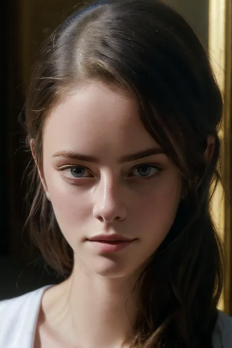 <lora:Kaya Scodelario:1>, kayascodelario, realistic, (closed mouth:1.4),, (masterpiece, high quality, best quality:1.3), Detailed