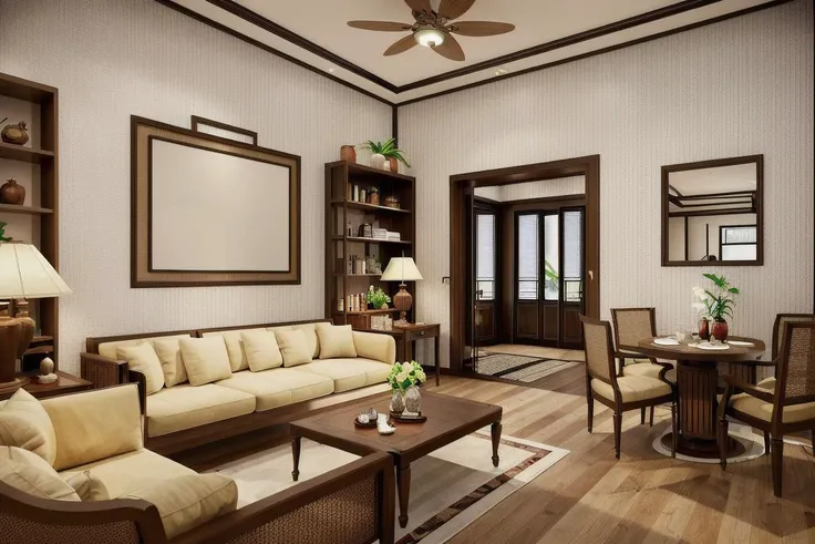 indochine_living_room, indochine living room, wooden floor<lora:indochine_interior:0.6>