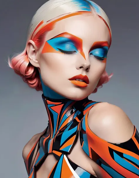 best quality, high quality, masterpiece, (Professional fashion photography of a person with innovative makeup), [by Aaron de Mey:Issey Miyake:0.6], revolutionary makeup, avant-garde cosmetics, bold color palette, artistic face painting, futuristic beauty, high fashion makeup style, striking facial features, creative makeup artistry, abstract beauty, hyper-realistic detailing, vibrant and unconventional makeup, beauty innovation, cutting-edge makeup technology, <lora:Innovative_Makeup:1>,
BREAK
A super model,  aesthetic, detailed beautiful face, detailed eyes, closed eyes, parted lips, relaxed pose, taken by Ansel Adams,
break
Unique and intricate makeup by Random blend of art movements, fusion of impressionism and surrealism, abstract expressionist elements, modernist and postmodernist influences, cubist shapes, futurist dynamics, dada randomness, baroque complexity, art deco elegance, gothic mood, renaissance inspiration, psychedelic patterns, avant-garde style, minimalist and maximalist contrasts, vibrant street art, rococo flourishes, Futuristic fashion, cutting-edge design, aesthetic excellence, high-fashion look, Avant-garde attire, innovative styling, striking beauty, artistic fashion statement, High-tech fashion, sleek and elegant designs, visually stunning, modern couture, Fashion forward, groundbreaking aesthetics, sophisticated elegance, trendsetting style, surrealistic, fantasy art, abstract, doodle art, [(details:1.2): [ (many small details:1.3) : [ (many ultrasmall details: 1.2):(very detailed ultrasmall edges and microrelief:1.5):0.7 ]: 0.4 ] :0.2],  
BREAK
LUT, advanced lighting techniques, high dynamic range, vivid and accurate colors, harmonious color scheme, meticulously detailed, visually stunning, emotionally engaging, sharp contrast, digital painting quality, cinematic quality, subtle shadows, Complex Shading, Immersive Depth, Advanced Rendering, Depth of Field, sharp focus, Depth and Perspective, bokeh, vintage, faded film, film grain,
