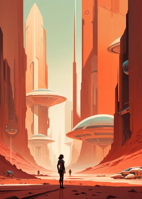 concept art by syd mead by James Gilleard
poster of  1girl ,
exploring cities on 
mars
Emphasize eerie atmosphere, high contrast, and interplay of shadow and light. Include colorful,
retro futuristic 
<lora:FF-Style-James_Gilleard:0.7>
<lora:concept_art_syd_mead:0.5>
[(details:1.2): [ (many small details:1.3) : [ (many ultrasmall details: 1.2):(very detailed ultrasmall edges and microrelief:1.5):0.7 ]: 0.4 ] :0.2]