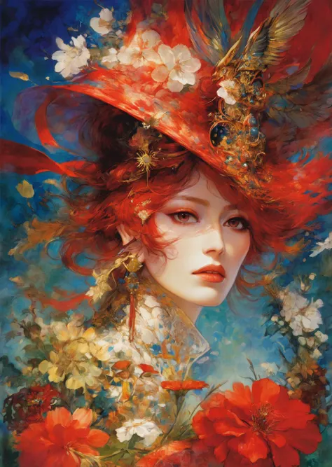 1girl fantasy anime by Yoshitaka Amano