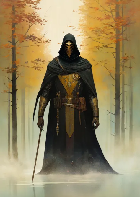 ( by Alessandro Gottardo Victo Ngai Yoann Lossel )
Azem the Traveler cloaked and masked, yearning to explore.
 Cinematic realism, luminism, and pollution-choked industrial landscape
 reflections on helmet
Emphasize eerie atmosphere, high contrast, and interplay of shadow and light. Include colorful,
gothic horror
[(details:1.2): [ (many small details:1.3) : [ (many ultrasmall details: 1.2):(very detailed ultrasmall edges and microrelief:1.5):0.7 ]: 0.4 ] :0.2]