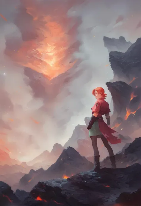 source_anime, score_9, score_8_up, score_7_up, score_6,_up, score_5 _up, score_4_up, score_3, _up, score_2_up, score_1_up, 1girl, Nora Valkyrie from RWBY,
volcano, detailed background, realistic