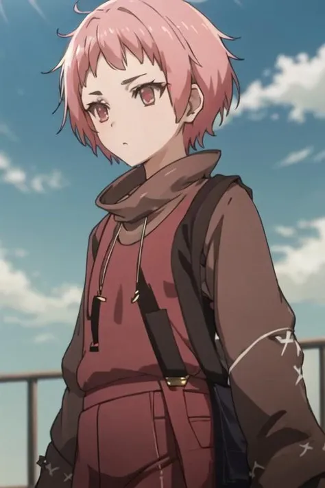 best quality, masterpiece, highres, solo, {nopht_sukasuka:1.15}, short_hair, pink_hair, red_hair, red_eyes