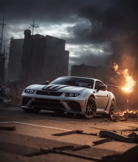 (CG Unity 8K wallpaper in extreme detail,tmasterpiece,Highest image quality),(Delicate light and shadow,The picture is highly dramatic,Cinematic lens effect),(An abandoned rusty GTR,The background is the scene of the explosion disaster,Smoke billowed out,The time is morning,Plenty of sunshine,The ground was flooded with blood,Realisticstyle,wide-angle vistas,8k),(Exceptional detail,The lighting effect is outstanding,Vista wide angle),(Excellent rendering,Enough to stand out from the crowd) --auto