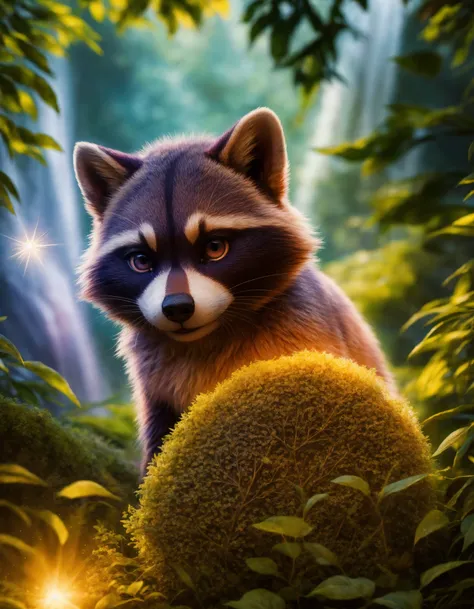 ethereal fantasy concept art of  (a cute racoon), epic overgrown temple ruin, epic scene, lush plants,dynamic camera, backlight, (close up:1.3), high quality photography, 3 point lighting, flash with softbox, 4k, Canon EOS R3, hdr, smooth, sharp focus, high resolution, award winning photo, 80mm, f2.8, bokeh
BREAK
(masterpiece, best quality, ultra realistic, 4k, 2k, (intricate, high detail:1.2), film photography, soft focus,
RAW photo, photorealistic, analog style, subsurface scattering, photorealism, absurd res), high quality photography, 3 point lighting, flash with softbox, 4k, Canon EOS R3, hdr, smooth, sharp focus, high resolution, award winning photo, 80mm, f2.8, bokeh . magnificent, celestial, ethereal, painterly, epic, majestic, magical, fantasy art, cover art, dreamy