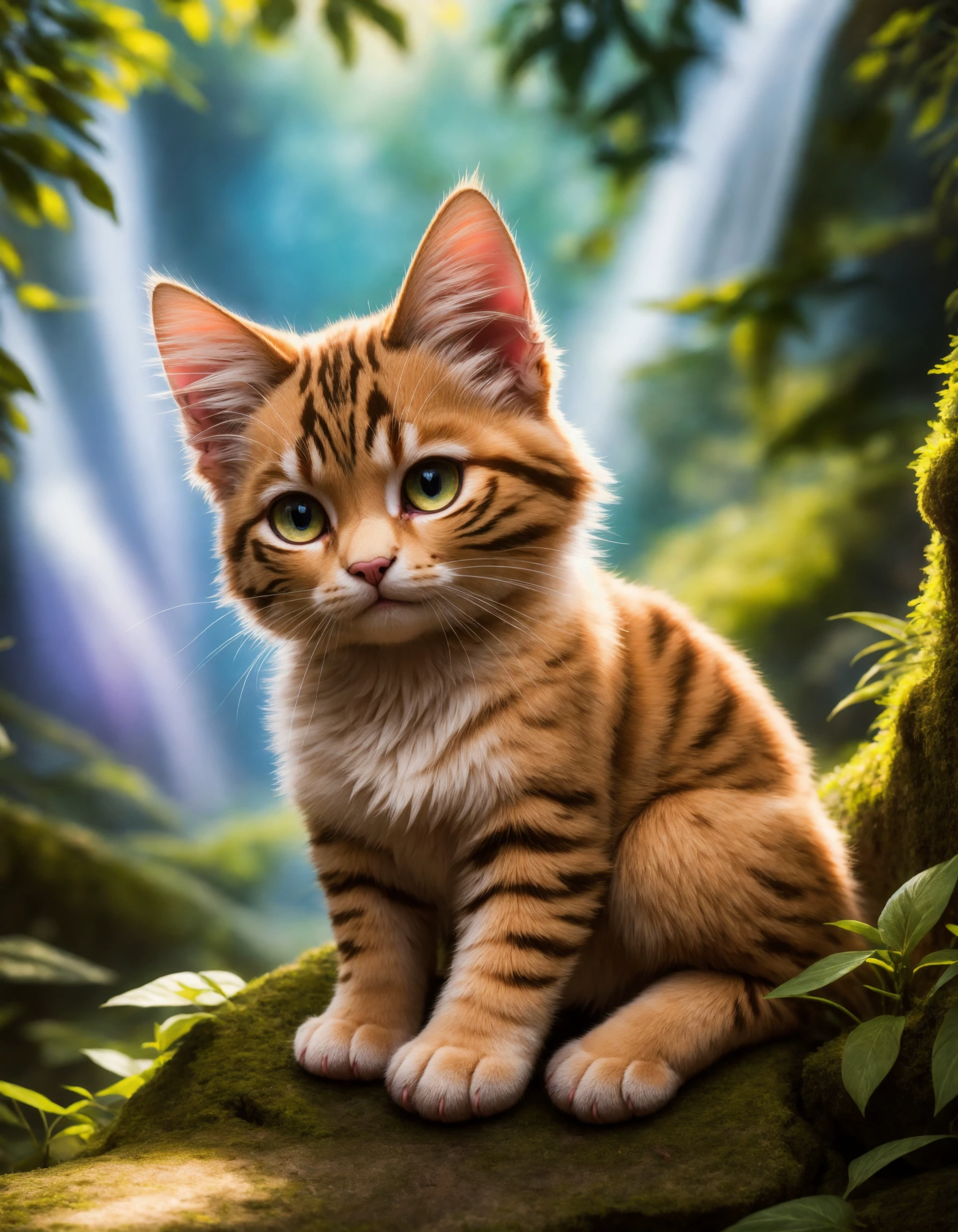 ethereal fantasy concept art of (a cute cat kitten), epic overgrown temple ruin, epic scene, lush plants,dynamic camera, backlight, (close up:1.3), high quality photography, 3 point lighting, flash with softbox, 4k, Canon EOS R3, hdr, smooth, sharp focus, high resolution, award winning photo, 80mm, f2.8, bokeh
BREAK
(masterpiece, best quality, ultra realistic, 4k, 2k, (intricate, high detail:1.2), film photography, soft focus,
RAW photo, photorealistic, analog style, subsurface scattering, photorealism, absurd res), high quality photography, 3 point lighting, flash with softbox, 4k, Canon EOS R3, hdr, smooth, sharp focus, high resolution, award winning photo, 80mm, f2.8, bokeh . magnificent, celestial, ethereal, painterly, epic, majestic, magical, fantasy art, cover art, dreamy