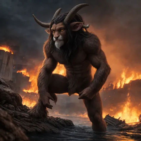 ((detailed satyr)), wearing runes armor, ragnark, destroyed city after nuclear blast flodded with ((black water:1.2)), post apocalyptic, warzone, fire , smoke
BREAK
(masterpiece, best quality, ultra realistic, 4k, 2k, (intricate, high detail:1.2), film photography, soft focus,
RAW photo, photorealistic, analog style, subsurface scattering, photorealism, absurd res)