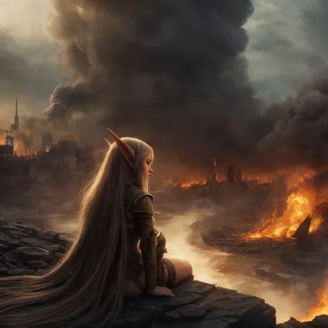 ((detailed elven woman)), wearing runes armor, ragnark, destroyed city after nuclear blast flodded with ((black water:1.2)), post apocalyptic, warzone, fire , smoke
BREAK
(masterpiece, best quality, ultra realistic, 4k, 2k, (intricate, high detail:1.2), film photography, soft focus,
RAW photo, photorealistic, analog style, subsurface scattering, photorealism, absurd res)