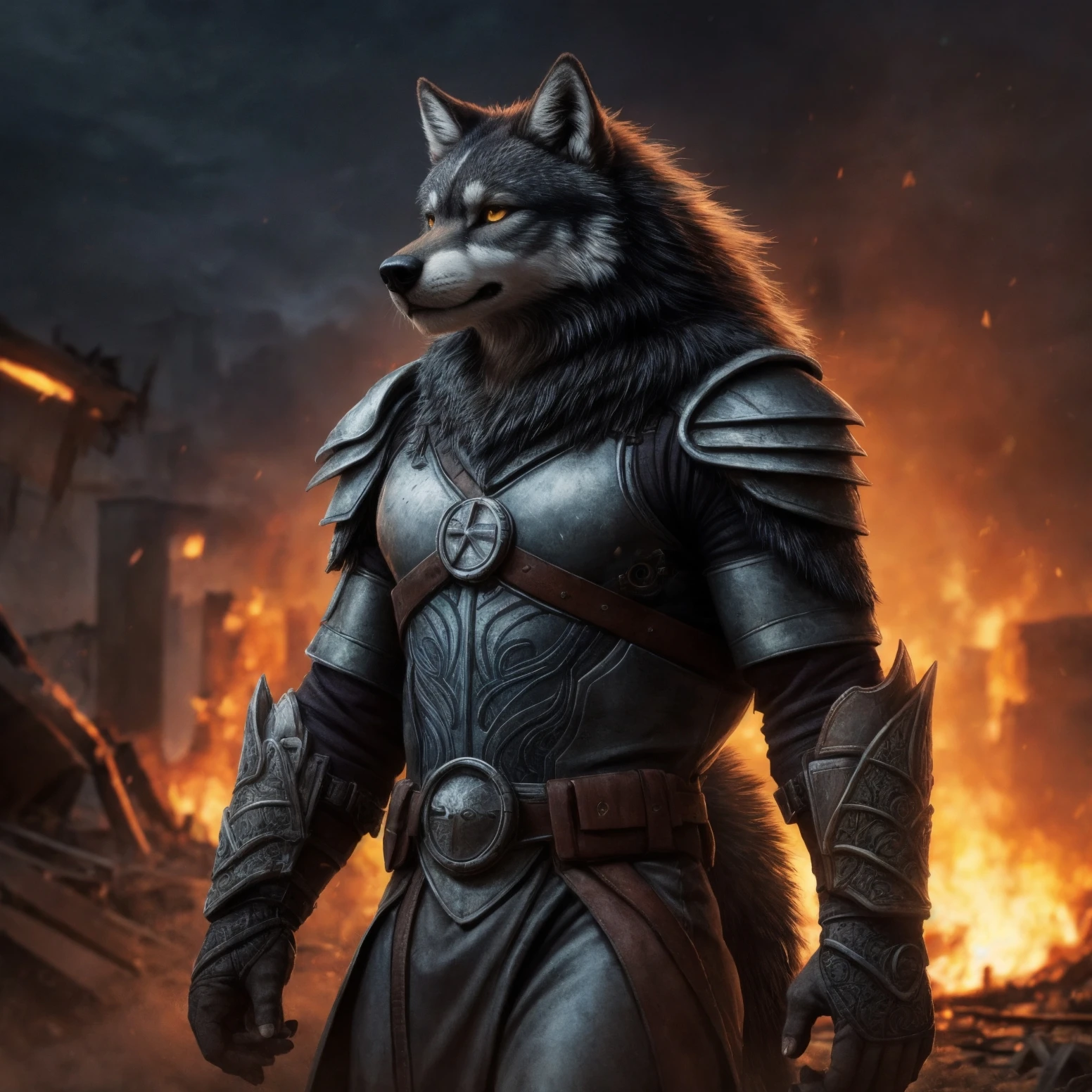 ((detailed fenris wolf )), wearing runes armor, ragnark, destroyed city after nuclear blast flodded with ((black water:1.2)), post apocalyptic, warzone, fire , smoke
BREAK
(masterpiece, best quality, ultra realistic, 4k, 2k, (intricate, high detail:1.2), film photography, soft focus,
RAW photo, photorealistic, analog style, subsurface scattering, photorealism, absurd res), high quality photography, 3 point lighting, flash with softbox, 4k, Canon EOS R3, hdr, smooth, sharp focus, high resolution, award winning photo, 80mm, f2.8, bokeh
