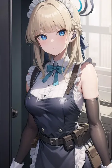 tokiasuma, <lora:tokitest:1>, toki, blonde hair, blue eyes, hair bun, short hair,
BREAK apron, belt pouch, black dress, black gloves, blue bow, bow, dress, elbow gloves, fingerless gloves, gloves, halo, long sleeves, maid, maid apron, maid headdress, pouch,,
BREAK looking at viewer,
BREAK city,
BREAK <lyco:GoodHands-beta2:1>, (masterpiece:1.2), best quality, high resolution, unity 8k wallpaper, (illustration:0.8), (beautiful detailed eyes:1.6), extremely detailed face, perfect lighting, extremely detailed CG, (perfect hands, perfect anatomy),