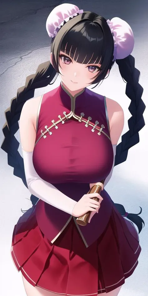 <lora:G00WangLiuMei:0.55>, G00WangLiuMei, masterpiece, best quality, detailed face, detailed eyes, highres, large_breasts, twin_braids, twintails, skirt_suit, skirt