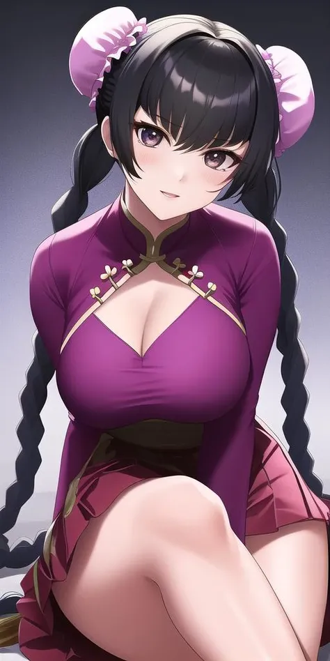 <lora:G00WangLiuMei:0.55>, G00WangLiuMei, masterpiece, best quality, detailed face, detailed eyes, highres, large_breasts, twin_braids, twintails, skirt_suit, skirt