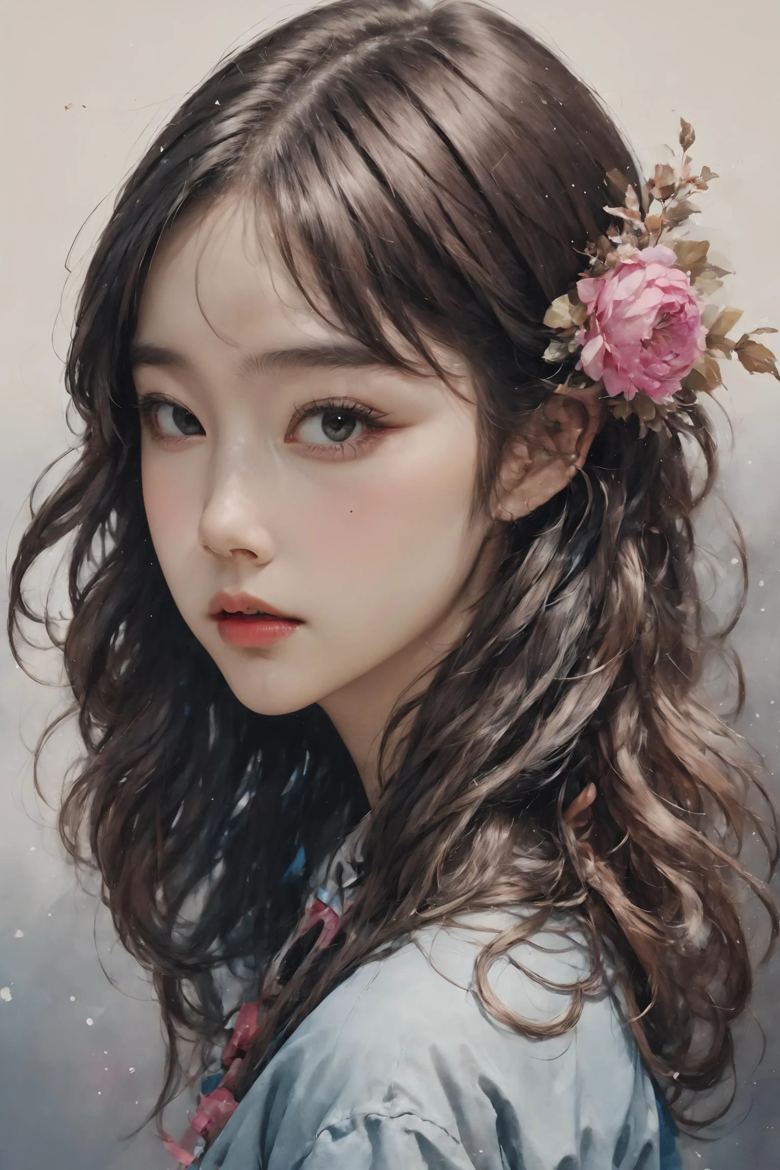 Colorful, multiple colors, intricate detail, splash screen, photorealistic, intricately detailed fluid gouache painting, calligraphy, acrylic, watercolor art,
masterpiece, best quality, 1girl, <lora:kwFemale_Beta40-SDXL_v1:1>, asian,waifu