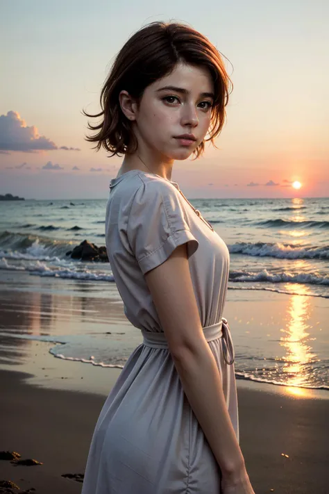 ((ultra detailed, masterpiece, absurdres))
<lora:DPDIMKate:0.9>
DPDIMKate, 1girl, brown hair, brown eyes, dress, Sunset on a Tranquil Beach with Pastel Hues
